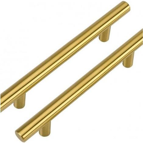 Gold kitchen cabinet handle, 10 pieces, kitchen door and drawer handle, brass, 96mm center distance (1/5)