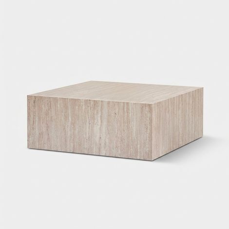 Quadratischer Couchtisch in Marmoroptik Prizma - Beige
