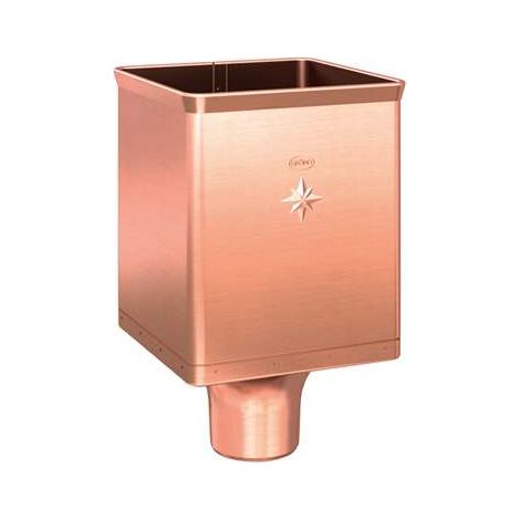 GRÖMO Kupfer Design-Wasserfangkasten CU ø100 mit Stern 240x240x336, 61188 (1/2)