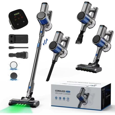 Aspirateur sans fil 45 kPa, écran LED intelligent et position autoportante, aspirateur à main adapté aux tapis et poils d’animaux (1/5)