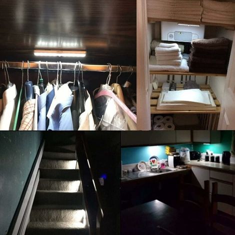 Set di 3 lampade a LED (10 LED ciascuna), senza fili, ricaricabili tramite USB, magnetiche, con sensore di movimento e portatili. Ideali per illuminare mobili, come luci di emergenza e come luci nottu (1/4)