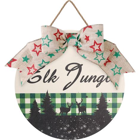 Panneau De Décoration De Noël - En Mdf - 32 X 28 X 0,5 Cm - Pour Porte Intérieure Extérieure Et Mur - 1 Pièce (1/5)