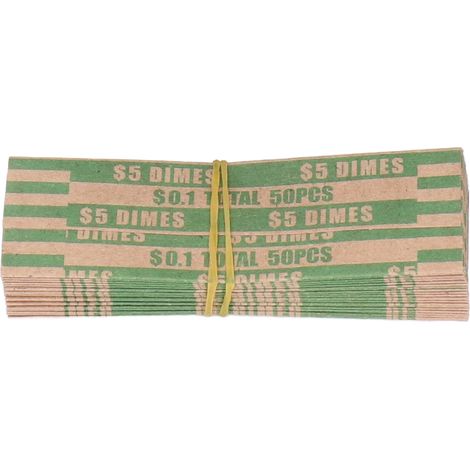 Tube de papier préformé anti-casse d'emballage de pièces de monnaie de 300 pièces pour les machines de compteur automatique de remplissage manuel 0,1 (1/5)