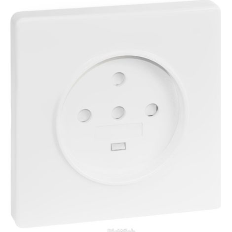 60284 Eur'ohm Square Prise De Courant 20a Blanc 3p+n+t 100mmx100mm