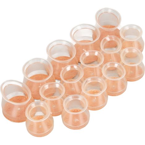 Lot de 15 patins de protection pour pieds de chaise en silicone, embouts de meuble antidérapants avec feutre pour parquet et sols durs (1/5)