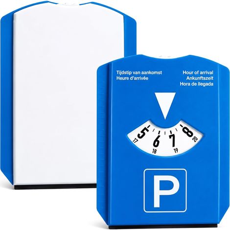 2 Pièces Disque Bleu De Stationnement, Léger À Ranger Multifonction, 2-En-1 Para-Soleil Avec Grattoir Pour Voitures Et Motos (15,4X12,4X0,8Cm, Bleu) (1/5)