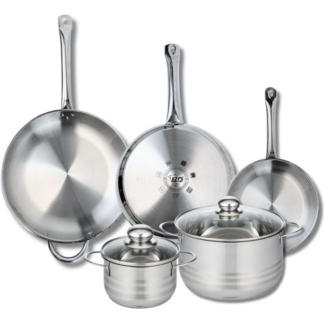 Ensemble de 3 Poêles de cuisson 24, 28 et 32 cm et 2 faitouts 16 et 24 cm Elo Profi Brillant (1/5)