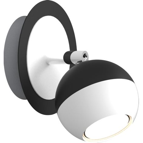 Spot mural et plafonnier rond moderne noir et blanc KOMBI Struhm 1x GU10 35 W (1/2)