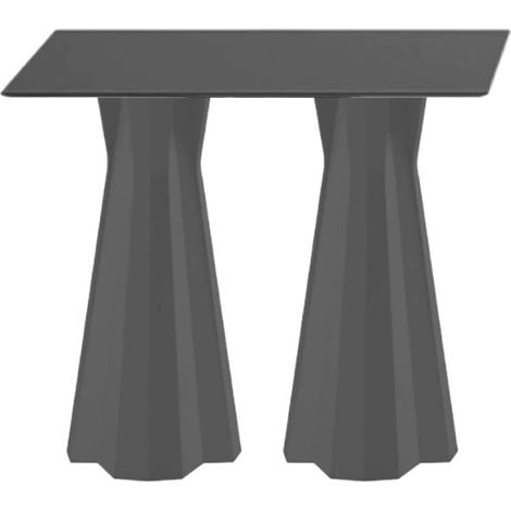 Mesa auxiliar alta rectangular 100cm para taburetes de bar diseño moderno Frozen T2-H - Negro (1/4)