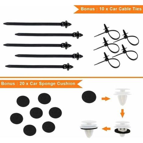450 clip a rivetto, clip in plastica per veicoli, rivetti in plastica per pannelli delle portiere dell'auto con scatola di stoccaggio e strumenti di installazione (1/4)