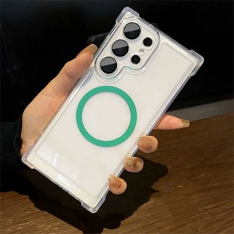 Étui magnétique pour Samsung (Galaxy S21 Vert), renforcé aux quatre coins (1/5)