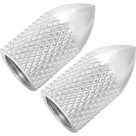 Set mit 2 Fahrradventilkappen, Regenschutz, amerikanisches Design, Mountainbike-Wartung, silber (1/5)