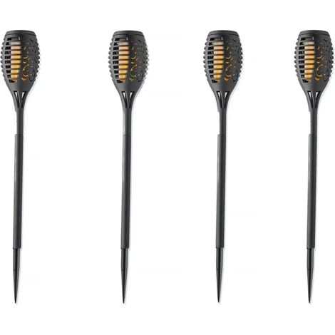 Solar-Gartenstecker "Flame" mit Befestigungshalterung, 4er-Set (1/5)