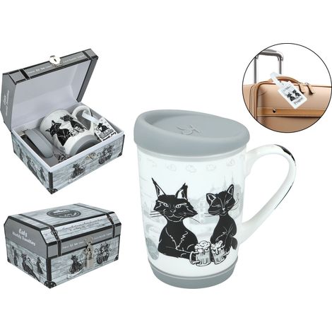Tazza in porcellana PER caffè, tè, gatti viaggiatori, Praga, gatti, Carmani (1/5)