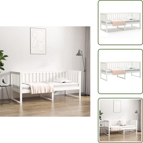 Materiale naturale - vidaXL Dormeuse senza Materasso Bianca 80x200 cm Legno Massello Pino - Design minimalista