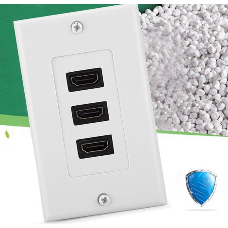 Prise murale 3 ports HDMI avec hub USB et convertisseur vidéo HD (1/5)
