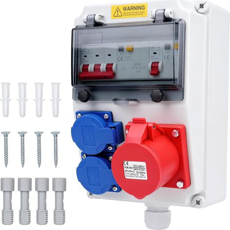 Coffret Électrique de Chantier 16A distributeur d'alimentation mural (1/5)