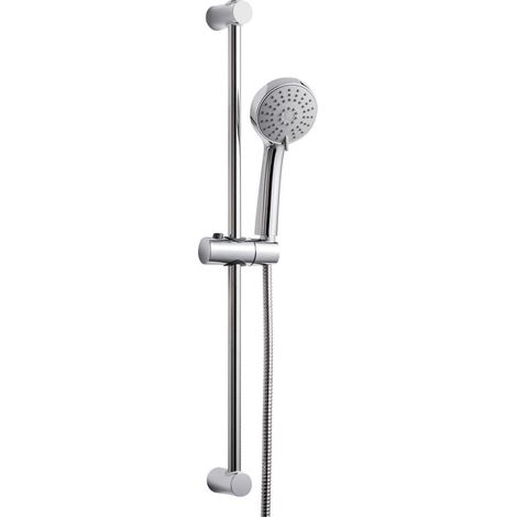 Ensemble de douche 60cm avec douchette 3 jets et barre réglable chromée (1/5)