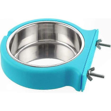 Gamelle animale en acier inoxydable bleu, bol amovible pour chat, lapin et oiseau, grande taille (1/5)