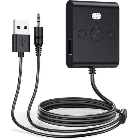 Adaptateur Bluetooth 5.4 pour voiture, récepteur Bluetooth USB AUX 3,5 mm, adaptateur musical sans fil, kit stéréo pour voiture, compatible avec les haut-parleurs de télévision et les casques, prend e (1/5)