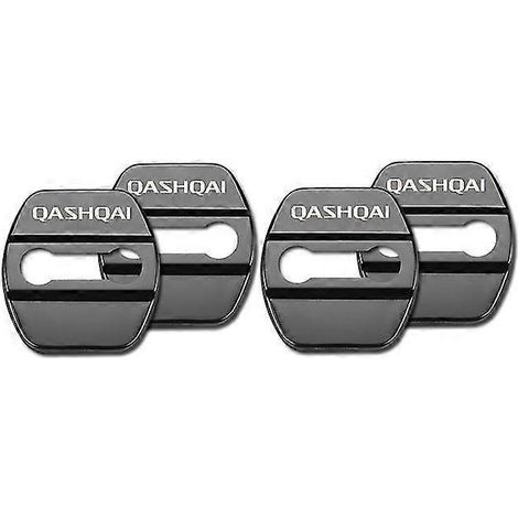Lot de 4 caches de serrures de porte avec emblème, compatibles avec Nissan Nismo, Qashqai, Skyline et X-Trail. Accessoires en acier inoxydable pour une protection optimale des serrures de porte (Qashq (1/5)