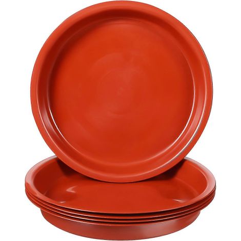 Lot de 5 soucoupes rondes en plastique pour pots de fleurs, avec bacs de récupération d'eau, pour l'intérieur et l'extérieur-15.80X15.80X2.30CM