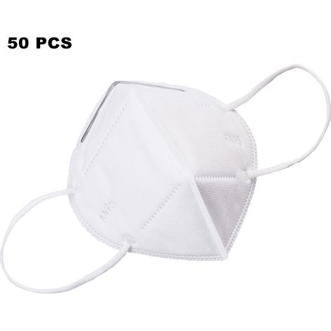 Lot de 50 masques buccaux adultes, protège-bouche filtrant anti-poussière, écran facial de protection quotidienne, couvre-visage jetable (1/5)