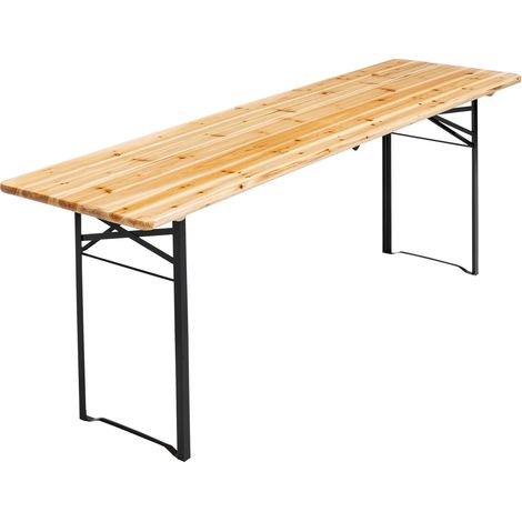Oviala – Table extensible en bois pliante 218 cm – Structure acier époxy – Plateau sapin 2,5 cm – 8 places – Charge max 200 kg