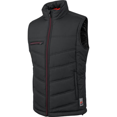 Würth Modyf – Gilet de travail matelassé sans manches – Doublure chaude – Poches zippées – Taille S – Dos allongé pour protection des reins