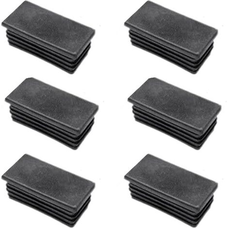 Bouchons Lamellaires 50 x 30 mm pour Tubes Carrés, Embouts Rectangulaires en PE Plastique, Capuchons pour Tubes Acier Inoxydable, Aluminium et Profilés (Lot de 6) (1/5)