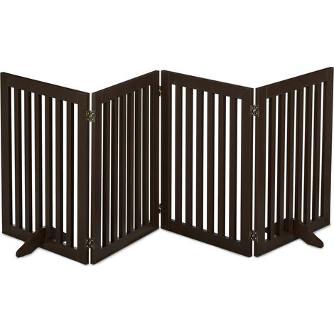 Barriera di sicurezza pieghevole per animali scale 70 x 51 x 1,8 cm installazione flessibile in MDF marrone 130010801