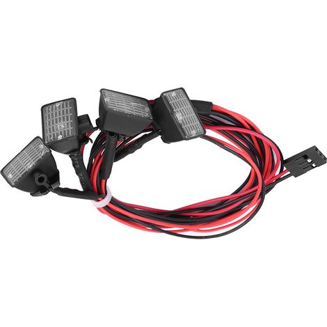 Phare LED Barre Lumineuse pour Véhicule RC 4x4, Crawler Axial SCX10 II, Traxxas TRX-4 Sport (Rouge et Blanc) (1/5)