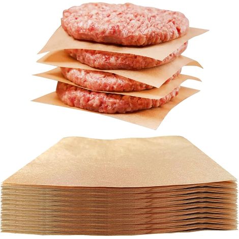 Burger Discs, 500 Pieces, Practical Non-Stick Hamburger Paper, Diameter 14 cm Baking Sheets, Baking Paper Discs for Minced Steaks (1/5)