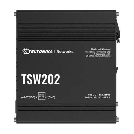 Teltonika TSW202 Conmutador Gestionado L2 Gigabit Ethernet (10/100/1000) Energía sobre Ethernet (PoE) (1/4)