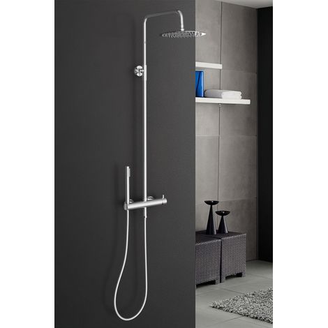 Marwell Duscharmatur Duschset Classico chrom 88-118x20 cm - Duschstange verstellbar - Regendusche - Handbrause mit Schlauch (1/5)