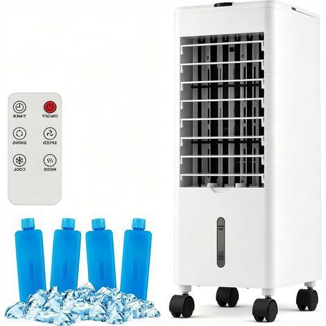 Rafraîchisseur d'air mobile 3 en 1 – Ventilateur, humidificateur, refroidisseur – 3 vitesses, 3 modes – Réservoir 2,8L, oscillation, faible consommation