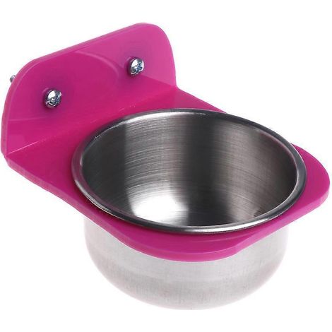 Gamelle en acier inoxydable pour nourriture et eau, mangeoire pour oiseaux, cage pour chien et perroquet - L- (1/4)