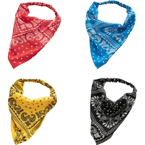 4 Foulard,élastique,design rétro,motif classique,tissu doux,usage quotidien,fête,cosplay (1/5)
