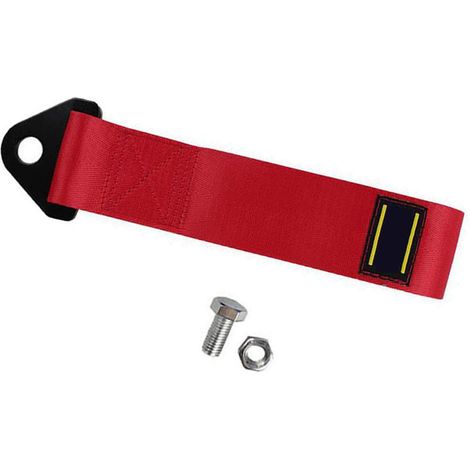 Corde de remorquage universelle en nylon, capacité de charge de 2000 kg, sangle de remorquage rouge haute résistance pour pare-chocs, adaptée aux voitures particulières. (1/5)