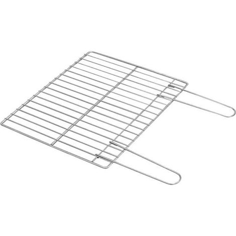 1 Grille de barbecue, Acier zingué, 46,5 x 41 cm, Pour charbon et bois, Usage extérieur.