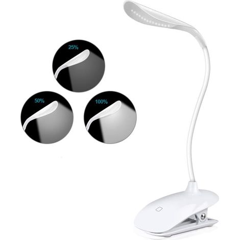 Lampe de Lecture, Liseuse Lampe 14 LED de Luminosité 360° Cou Flexible avec pour Lecture de Nuit Travail-Fei Yu (1/3)