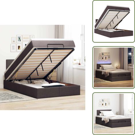 Lit ottoman avec matelas marron foncé 120x200 cm tissu - Lit Ottoman - Lits Ottoman - Lit - Lit Avec Rangement (1/5)