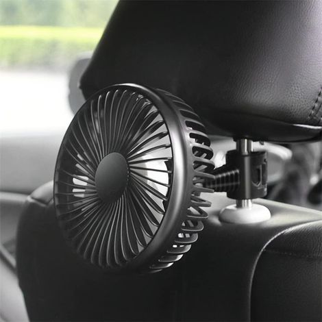 12V/24V Car Ventilateur ABS Noir Auto à Tête Unique USB Voiture (1/5)