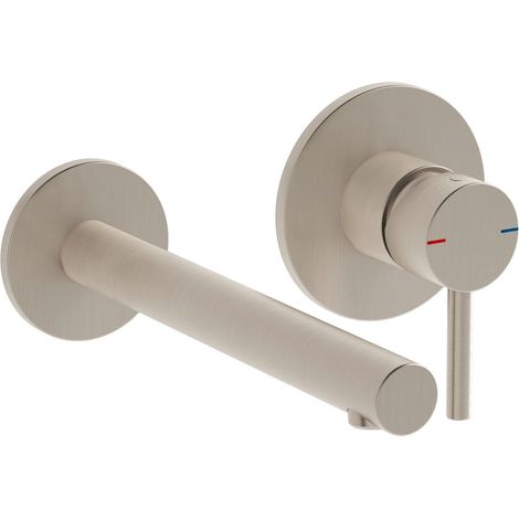 Vitra Origin Basin Mixer Tap Wall Mounted - Brushed Nickel