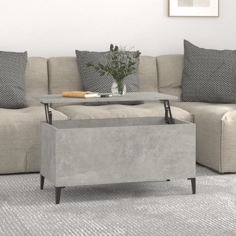 Mesa de centro madera contrachapada gris hormigón 90x44,5x45 cm vidaXL
