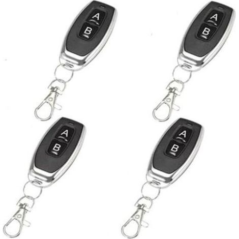 Télécommande 433 MHz AB Boutons Matal Transmetteur sans Fil Code d'apprentissage Télécommande Intelligente pour Ouvre Porte de Garage(4 articles) (1/5)
