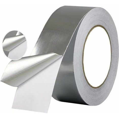 Aluminum thermal insulation tape 5cm x 20m x 0.06mm – Waterproof for pipes and ducts – Pressure-sensitive rubber adhesive – 5cm x 20m x 0 (1/5)
