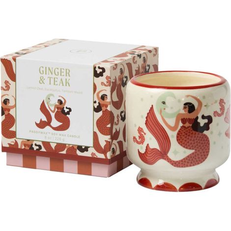 Candela in Ceramica 'Mermaid & Moon' 226g Ginger & Teak Paddywax