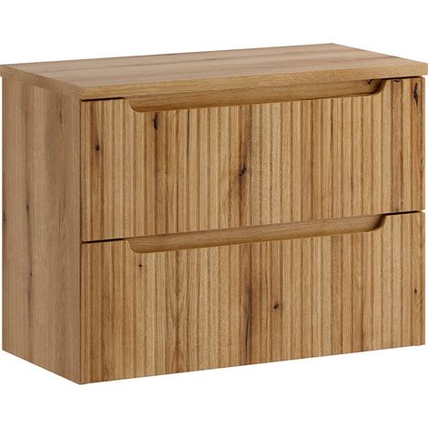 Waschtischunterschrank 80 cm, 2 Schubladen, Waschtischplatte „Riva Bois“ (1/5)