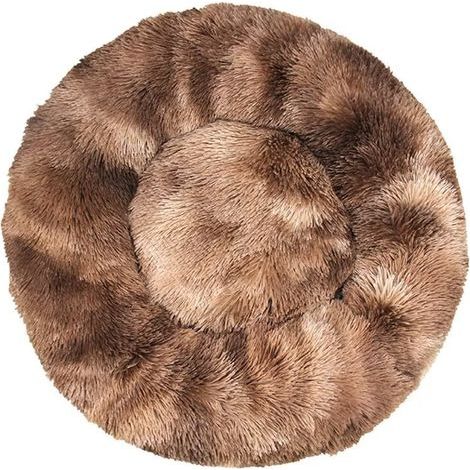 Lit pour Chat, Coussin Moelleux, Doux Lavable pour Chats Chiens (Tie-Dye Marron, 70 cm), Ensoleillé (1/5)